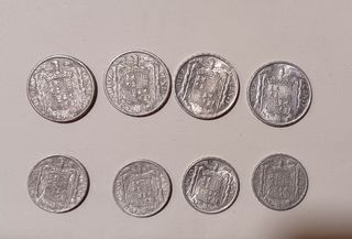 lote 8 monedas de 5 y 10 centimos del jinete