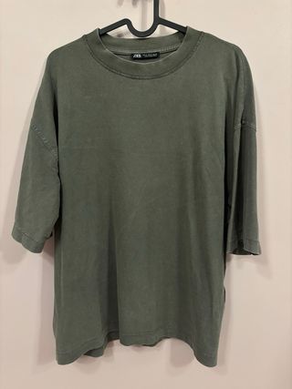 Camisetas Zara Talla S (Rojo y Caqui)