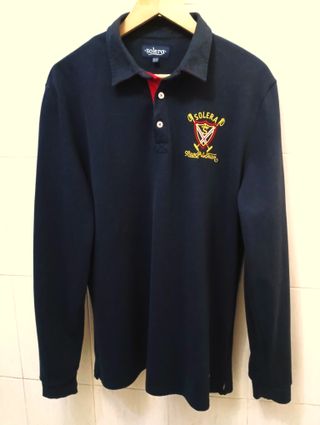Polo manga larga XXL Solera. Azul marino.