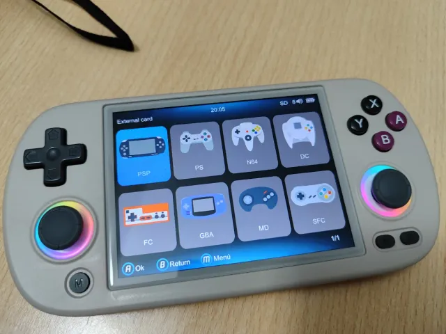 Anbernic RG40XX H gris con accesorios