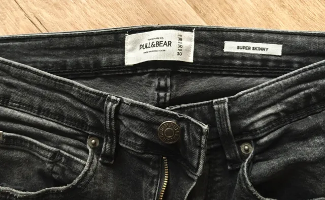 Vaqueros Super Skinny Pull&Bear Talla 38 Gris