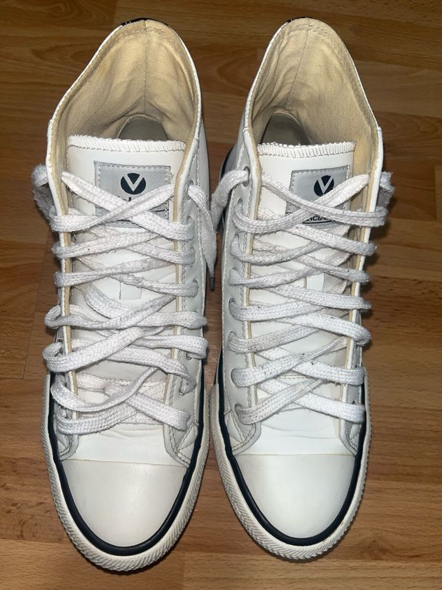 Zapatillas Altas Marca Victoria, Blancas, Talla 38