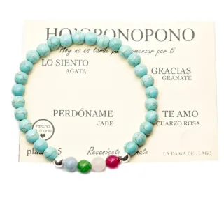 Pulsera Ho'oponopono Turquesa y Plata