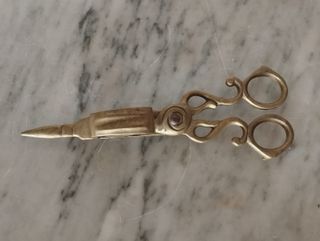 Tesoura Apaga Velas Antiga Latão