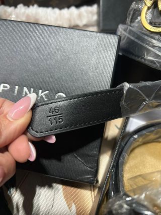 Cintura Pinko Donna Nera Fibbia Oro Uccelli