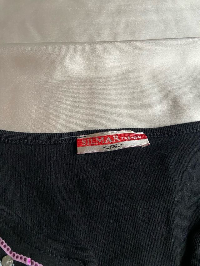 Top nero V manica lunga boho fairy y2k glam urban