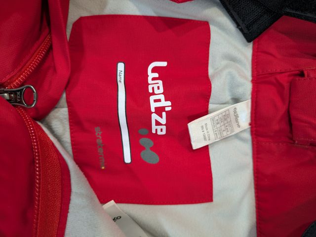 Pantalón esquí niño Wed'ze rojo tirantes 8 años