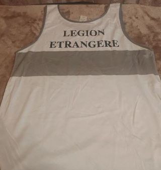 Camiseta tirantes running gris y blanco