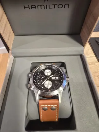 Reloj Hamilton Hombre Negro Marrón Nuevo