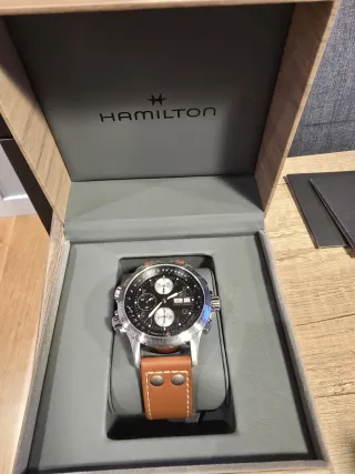 Reloj Hamilton Hombre Negro Marrón Nuevo
