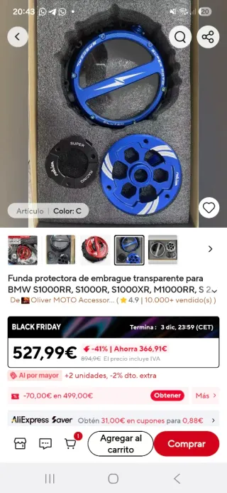 Funda de embrague para moto