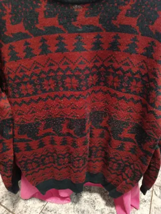 Jersey Navidad Mujer Rojo y Negro