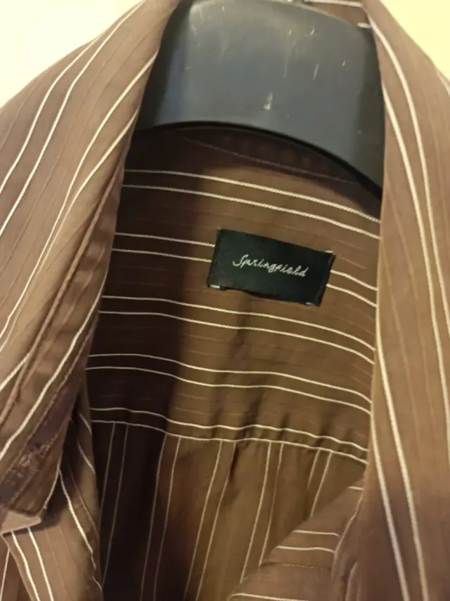 Camisa Springfield Rayas Marrón y Blanca Talla s