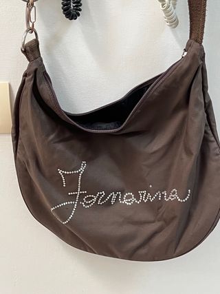 Borsa Fornarina marrone con strass
