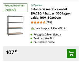 Estantería metálica Spaceo 4 baldas