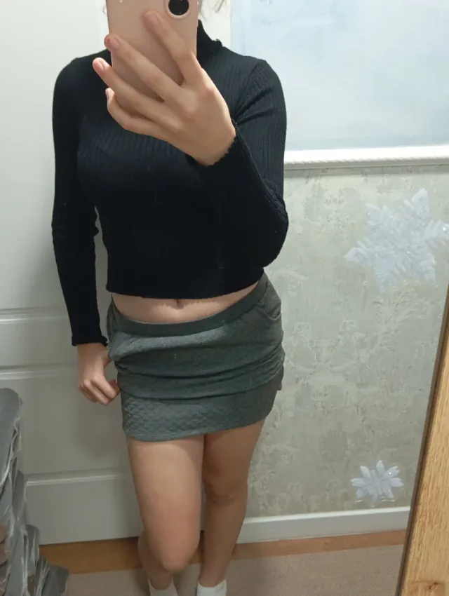 Falda gris corta talla XS