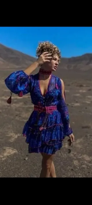 Vestido Savage Culture Azul y Rosa