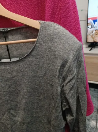 Jersey gris manga larga