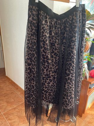 Falda larga tul animal print XXL