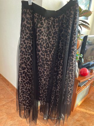 Falda larga tul animal print XXL