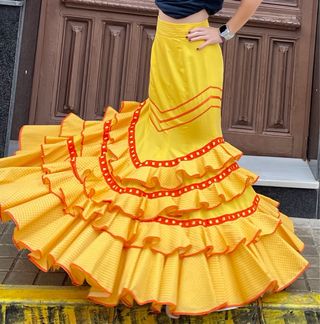 Falda de Flamenca Talla 40/42 Amarilla