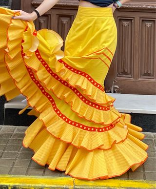 Falda de Flamenca Talla 40/42 Amarilla