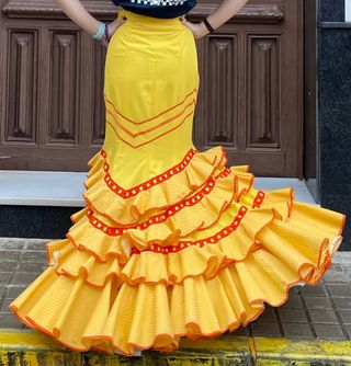 Falda de Flamenca Talla 40/42 Amarilla