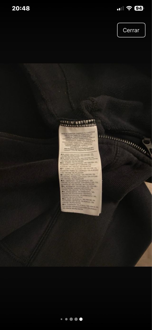 Sudadera Jordan con cremallera