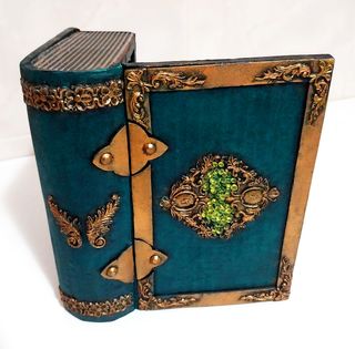Caja libro antiguo decorada