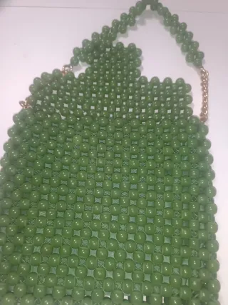 Bolso de cuentas verde vintage