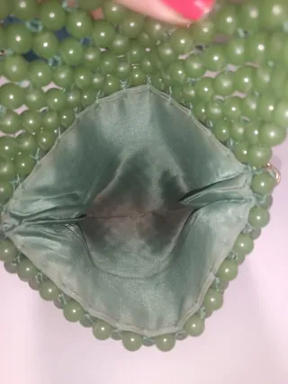 Bolso de cuentas verde vintage