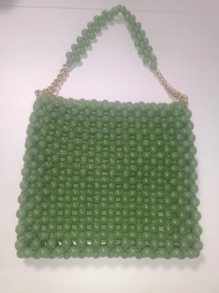 Bolso de cuentas verde vintage
