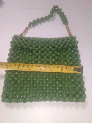 Bolso de cuentas verde vintage