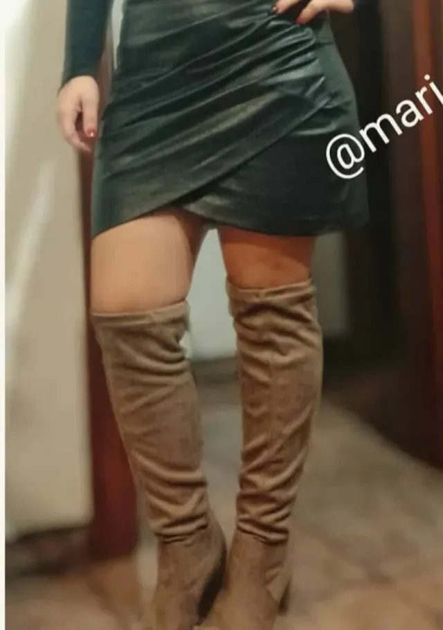 Botas altas tacón marrón