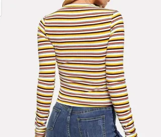 Camiseta de canalé a rayas