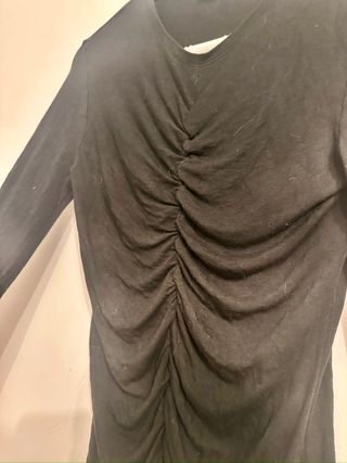 Top Manga Larga Mango Negro Talla S