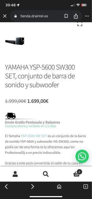 Barra de Sonido Yamaha YSP-5600 Negra( solo hoy )