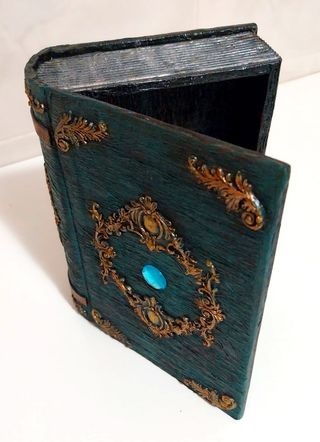 Caja libro antiguo decorada