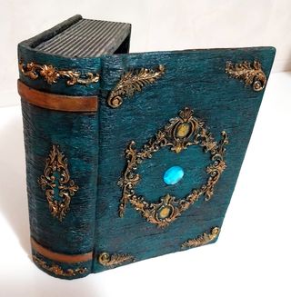 Caja libro antiguo decorada
