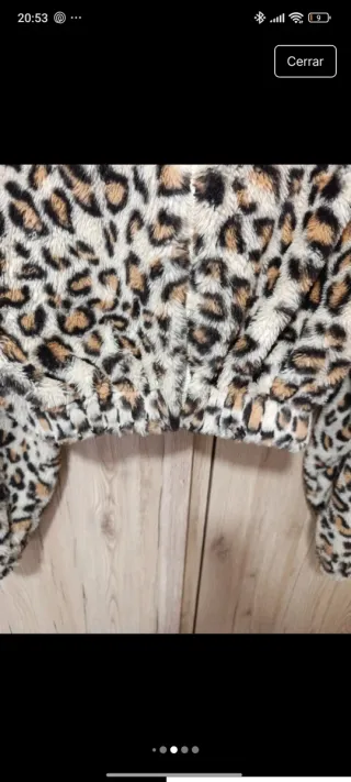 Chaqueta leopardo peluda cropped
