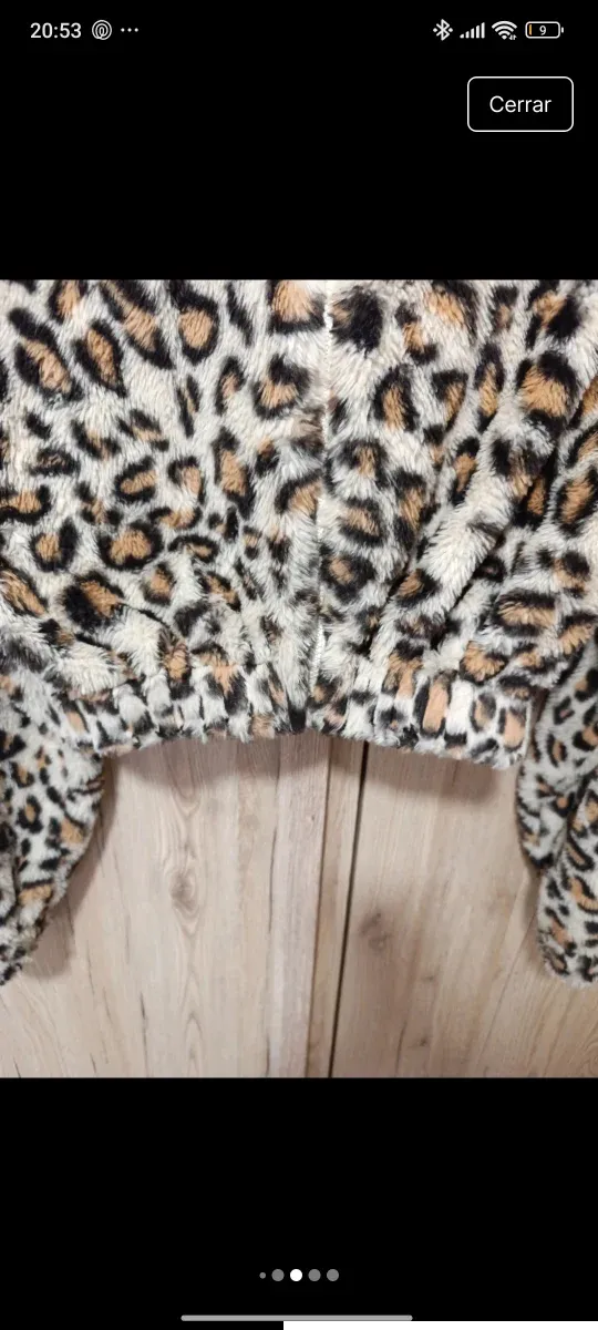 Chaqueta leopardo peluda cropped
