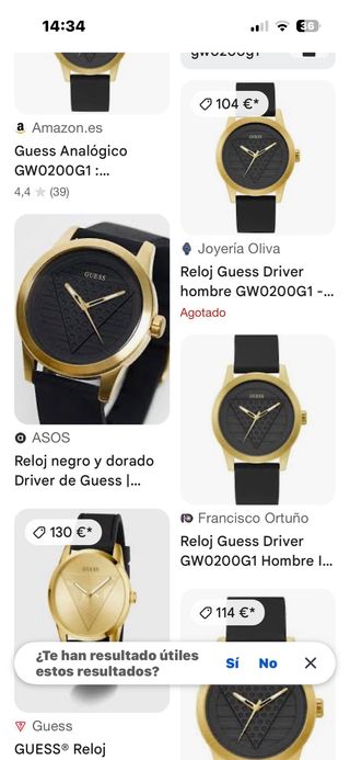 Reloj Guess Hombre Negro y Dorado