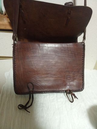 Bolso Cuero Artesano Unisex Marrón