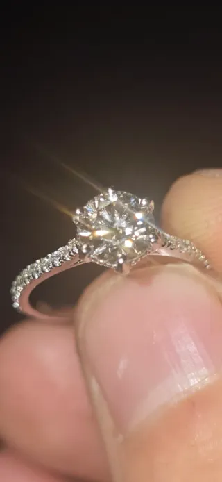 Anillo Oro Blanco 14k Diamante 1.07ct