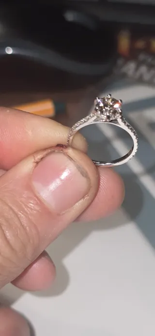 Anillo Oro Blanco 14k Diamante 1.07ct