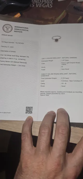 Anillo Oro Blanco 14k Diamante 1.07ct