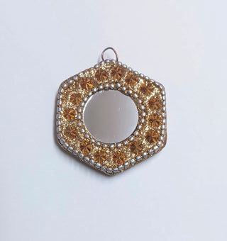 Colgante Hexagonal Dorado y Plateado