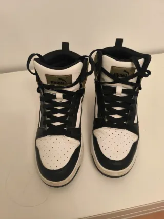 Zapatillas Puma Altas Negras y Blancas