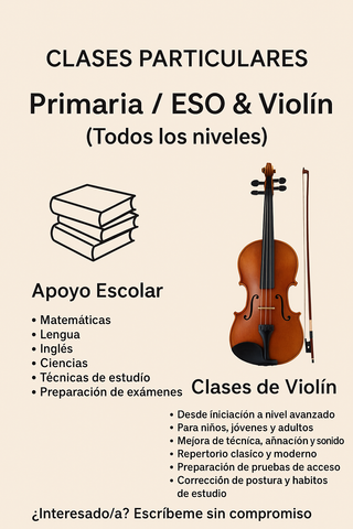 CLASES PARTICULARES – Primaria/ESO y música