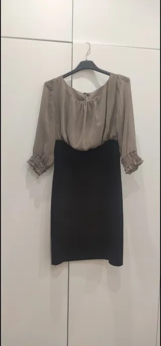 Abito beige e nero